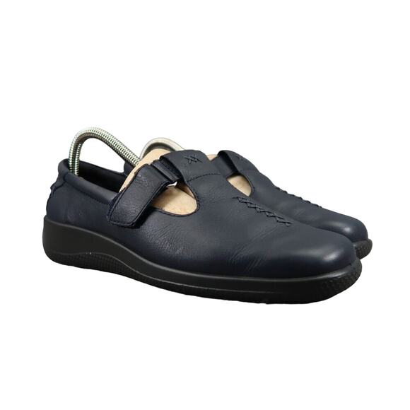 Hotter Shoes Women 8 Mary Jane Loafer Comfort Leather Walking Classic Adjustable - Picture 1 of 16